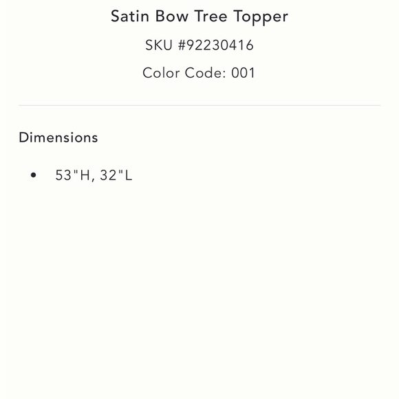 NYE Anthro Black satin Bow Tree Topper - Picture 9 of 16